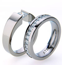 Absolute Titanium Design - Titanium and diamond rings - Eternity - Combo