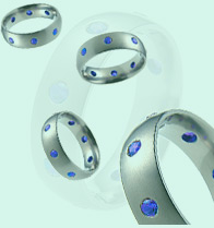 Absolute Titanium Design - Titanium and diamond rings - Sapphire Oriel