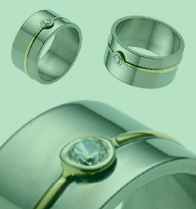 Absolute Titanium Design - Titanium and diamond rings - Capri