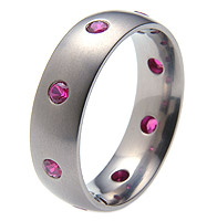 Absolute Titanium Design - Titanium and diamond rings - Oriel with Gems