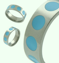 Absolute Titanium Design - Titanium and glaze inlay - Glazed Circles