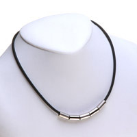 Absolute Titanium Design - Titanium Accessories - Necklaces - Five Cylinders on Rubber Strand