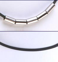 Absolute Titanium Design - Titanium Accessories - Necklaces - Five Cylinders on Rubber Strand