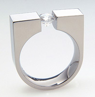 Titanium tension setting rings - Diamond tension set - Anvil