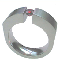 Titanium tension setting rings - Diamond tension set - Demi-Lune