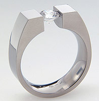 Titanium tension setting rings - Diamond tension set - Maxi Allonge