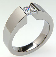 Titanium tension setting rings - Diamond tension set - Excentris Tapered