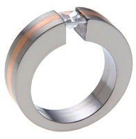 Titanium tension setting rings - Diamond tension set - Concentric Inlay