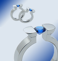 Titanium tension setting rings - Diamond tension set - Oracle