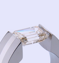 Titanium tension setting rings - Diamond tension set - Excentris Inlay