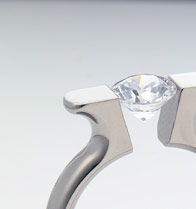 Titanium tension setting rings - Diamond tension set - Corinthian