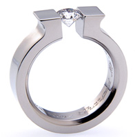 Titanium tension setting rings - Diamond tension set - Allonge