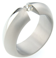 Titanium tension setting rings - Diamond tension set - Angula