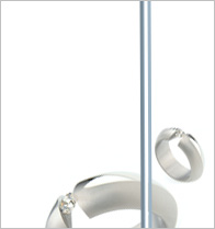 Titanium tension setting rings - Diamond tension set - Angula