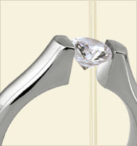 Titanium tension setting rings - Diamond tension set - Angula