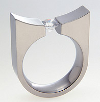 Titanium tension setting rings - Diamond tension set - Tango