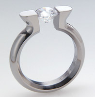 Titanium tension setting rings - Diamond tension set - Amphora