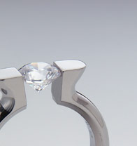 Titanium tension setting rings - Diamond tension set - Amphora