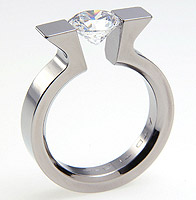 Titanium tension setting rings - Diamond tension set - Doric