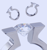 Titanium tension setting rings - Diamond tension set - Doric