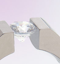 Titanium tension setting rings - Diamond tension set - Allonge