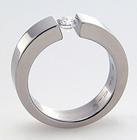 Titanium tension setting rings - Diamond tension set - Concentric