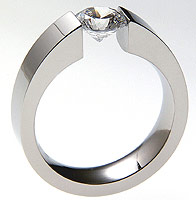 Titanium tension setting rings - Diamond tension set - Excentris