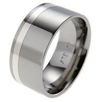 Titanium wedding bands and rings - Flat Offset Inlay
