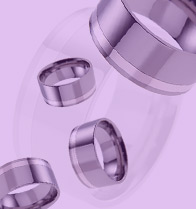 Titanium wedding bands and rings - Flat Offset Inlay