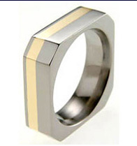 Titanium wedding bands and rings - Octo Inlay