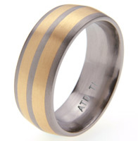 Titanium wedding bands and rings - Duo Inlay