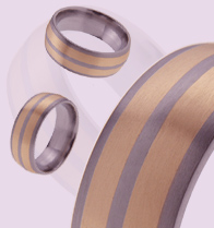 Titanium wedding bands and rings - Duo Inlay