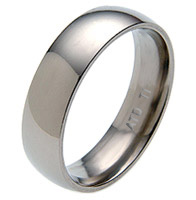 Titanium wedding bands and rings - Classic Round