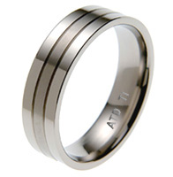 Titanium wedding bands and rings - Flat Windsor