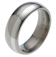 Titanium wedding bands and rings - Offset Inlay