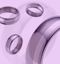 Titanium wedding bands and rings - Offset Inlay
