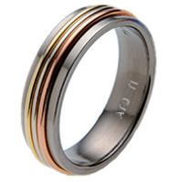 Titanium wedding bands and rings - Tre-Colori