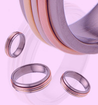 Titanium wedding bands and rings - Tre-Colori