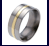 Titanium wedding bands and rings - Flat Inlay