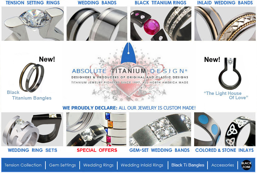 designers and producers of titanium wedding ringsengagement ringsblack 