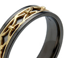 Black Zirconium Inlaid Rings