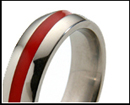 Titanium Rings with Colored Inlay