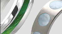 Titanium Stone Inlaid Rings